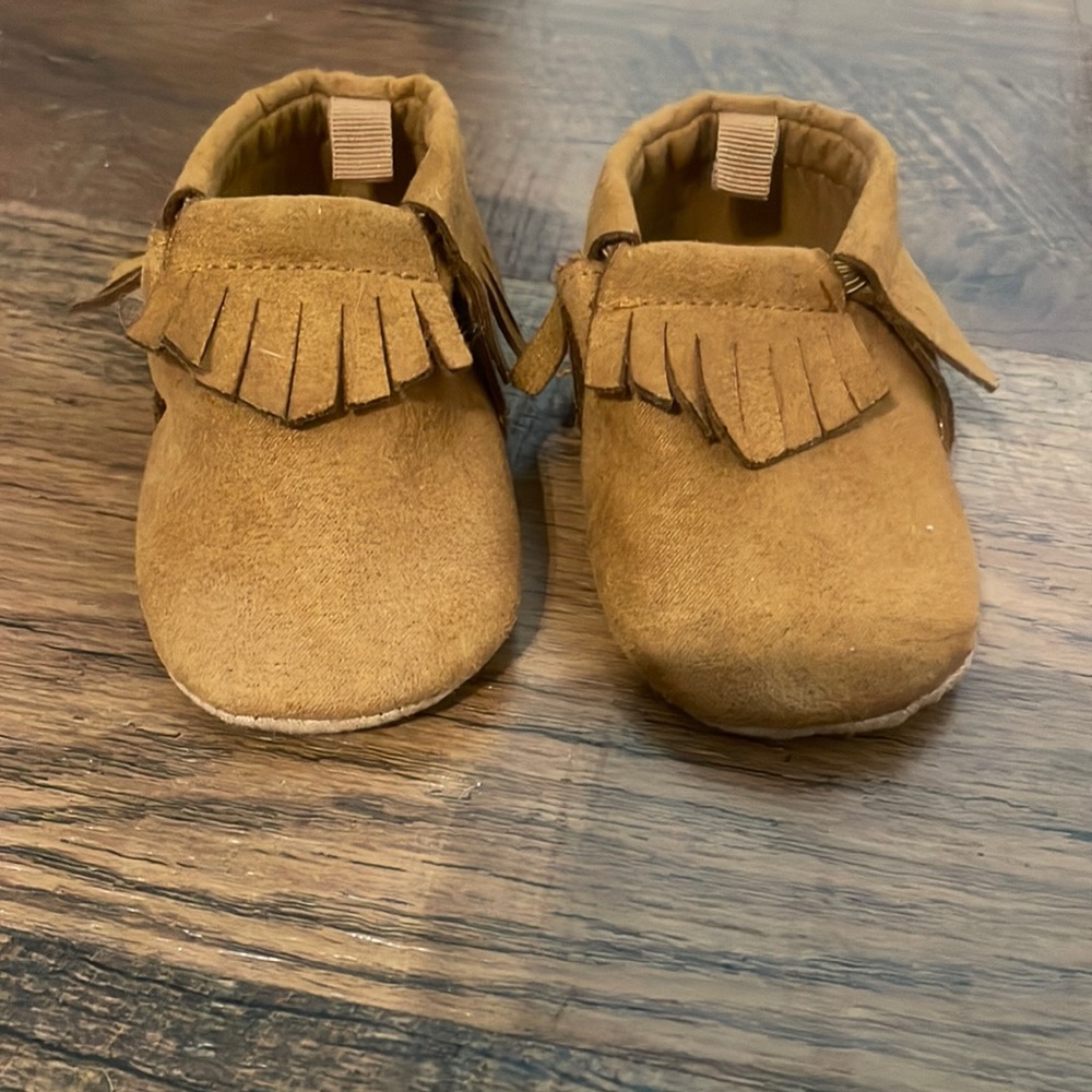 Size 6-12 month old navy moccasins